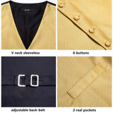 Funki Buys | Vests | Men's 4 Pcs Formal Gold Vest Tie Set