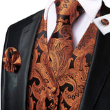 Funki Buys | Vests | Men's 4 Pcs Formal Silk Tie Waistcoat Set