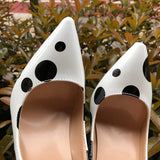 Funki Buys | Shoes | Women's White Black Polka Dot Heels