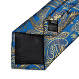 Funki Buys | Neckties | Men's Luxury 3 Pcs Blue Yellow Tie Set