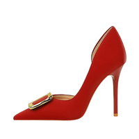 Funki Buys | Shoes | Women's Square Buckle Cut Out Pumps