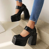 Funki Buys | Shoes | Women's Stone Pattern High-Heel Platform