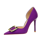 Funki Buys | Shoes | Women's Square Buckle Cut Out Pumps