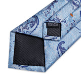 Funki Buys | Neckties | Men's Formal 3pcs Silk Blue Tie Set