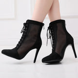Funki Buys | Boots | Women's Mesh Stiletto Latin Dance Boots