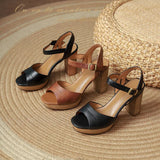 Funki Buys | Shoes | Women's Real Leather Chunky Summer Sandals