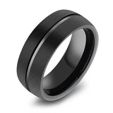 Funki Buys | Rings | Tungsten Brushed Black Bevilled Bands