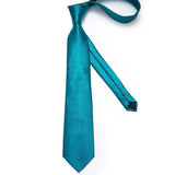 Funki Buys | Neckties | Men's Formal 3pcs Silk Teal Tie Set