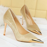 Funki Buys | Shoes | Women's Velvet Stilettos Metal Toe Heel