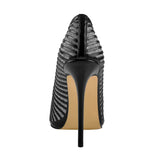 Funki Buys | Shoes | Women's Classic Black Striped Stiletto Pumps