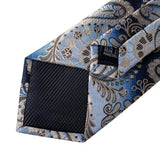 Funki Buys | Neckties | Men's Formal 3pcs Blue Paisley Tie Set