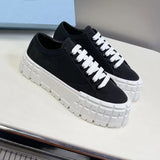 Funki Buys | Shoes | Women's Thick Heeled Canvas Sneakers