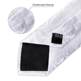 Funki Buys | Neckties | Men's Formal 3pcs White Silver Gray Tie Set