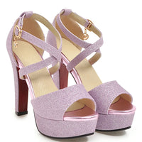 Funki Buys | Shoes | Women's Sequin High Platform Sandals