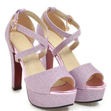 Funki Buys | Shoes | Women's Sequin High Platform Sandals