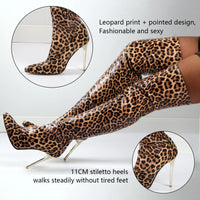 Funki Buys | Boots | Women's Faux Leather Leopard Print Boots