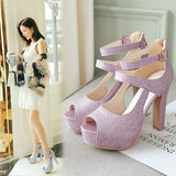 Funki Buys | Shoes | Women's Sequin Peep Toe Platform Sandal