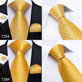 Funki Buys | Neckties | Men's Classic 3 Pcs Gold Floral Tie Set