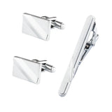 Funki Buys | Cufflinks | Men's 2 Pcs Silver Tie Clip Cufflink Set
