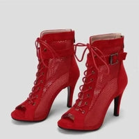 Funki Buys | Boots | Women's Mesh Lace Up Buckle Ankle Boots