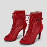 Funki Buys | Boots | Women's Mesh Lace Up Buckle Ankle Boots