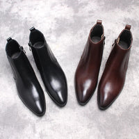 Funki Buys | Boots | Men's Real Leather Formal Chelsea Boots