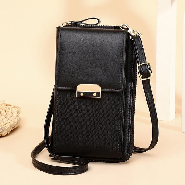 PU Leather Ladies Wallet Crossbody Bag