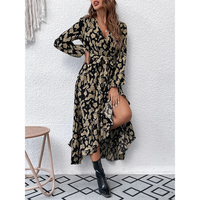 Funki Buys | Dresses | Women's Leopard Print Long  Dress