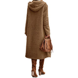 Funki Buys | Jackets | Women's Long Hooded Plush Jacket