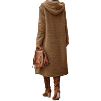 Funki Buys | Jackets | Women's Long Hooded Plush Jacket