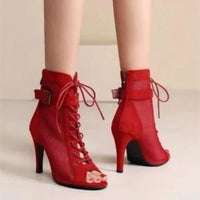 Funki Buys | Boots | Women's Mesh Lace Up Buckle Ankle Boots