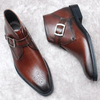 Funki Buys | Boots | Men's Genuine Cow Leather Formal Ankle Boots