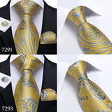 Funki Buys | Neckties | Men's Classic 3 Pcs Gold Floral Tie Set