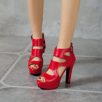 Funki Buys | Shoes | Women's Block Heeled Platform Sandals