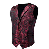 Funki Buys | Vests | Men's 4 Pcs Formal Silk Paisley Tie Vest Set