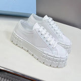 Funki Buys | Shoes | Women's Thick Heeled Canvas Sneakers