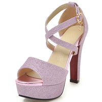 Funki Buys | Shoes | Women's Sequin High Platform Sandals