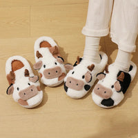 Funki Buys | Shoes | Women's Cute Cow Slippers | Warm Plush Shoes