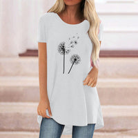 Funki Buys | Shirts | Women's Dandelion Print Plus Size Top