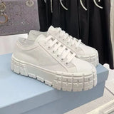 Funki Buys | Shoes | Women's Thick Heeled Canvas Sneakers