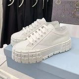 Funki Buys | Shoes | Women's Thick Heeled Canvas Sneakers