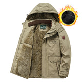 Funki Buys | Jackets | Men's Winter Fleece Hooded Windbreaker Parka