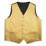 Funki Buys | Vests | Men's 4 Pcs Luxury Gold Vest Tie Set