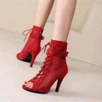 Funki Buys | Boots | Women's Mesh Lace Up Buckle Ankle Boots