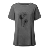 Funki Buys | Shirts | Women's Dandelion Print Plus Size Top