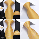 Funki Buys | Neckties | Men's Classic 3 Pcs Gold Floral Tie Set