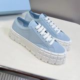 Funki Buys | Shoes | Women's Thick Heeled Canvas Sneakers