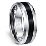 Funki Buys | Rings | Tungsten Carbide Black and Silver Band