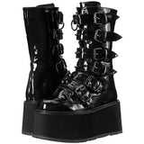 Funki Buys | Boots | Women's Platform Gothic Ring Buckle Boot