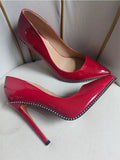 Funki Buys | Shoes | Women's Patent Black Studded Stilettos